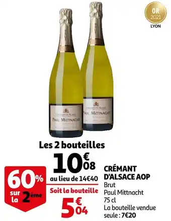 Auchan Paul mittnacht crémant d'alsace aop offre