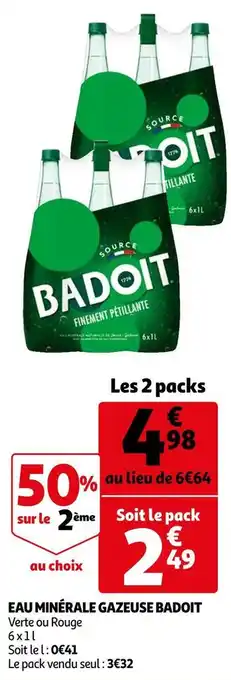 Auchan Badoit eau minérale gazeuse offre