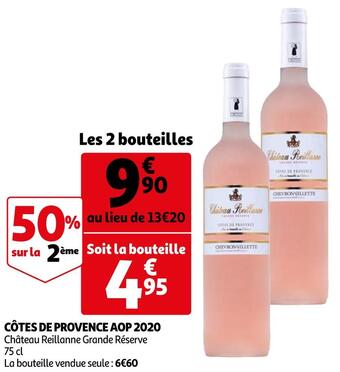 Auchan Château reillanne côtes de provence aop 2020 offre
