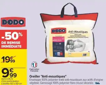 Carrefour Dodo oreiller "anti-moustiques" offre