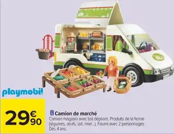 Carrefour Playmobil camion de marché offre