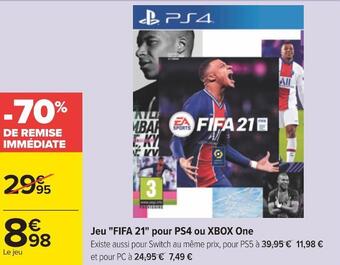 Carrefour Jeu "fifa 21" pour ps4 ou xbox one offre