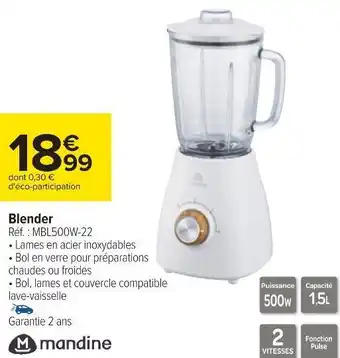 Carrefour Mandine blender offre