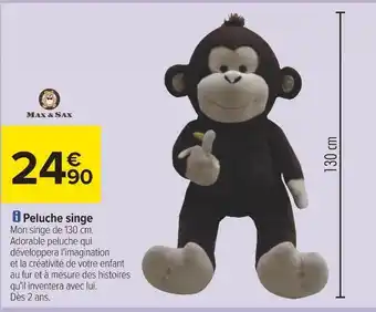 Carrefour Peluche singe offre