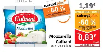 Colruyt Mozzarella Galbani offre