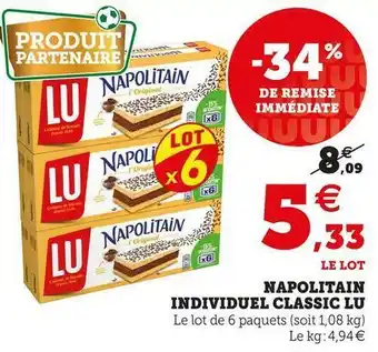 Super U NAPOLITAIN INDIVIDUEL CLASSIC offre