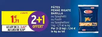 Intermarché Hyper BARILLA pâtes penne rigate offre
