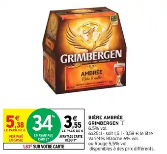 Intermarché Hyper GRIMBERGEN bière ambrée offre