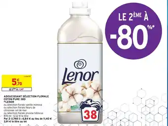 Intermarché Hyper LENOR adoucissant sélection florale coton pure 38D offre