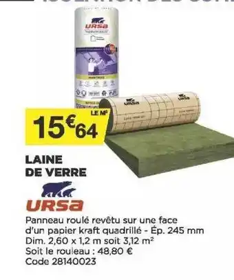 Bricomarché Laine De Verre Ursa offre