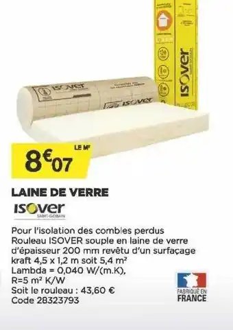 Bricomarché Laine De Verre Isover offre