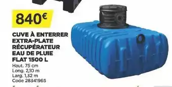 Bricomarché Cuve à Enterrer Extra-plate Récupérateur Eau De Pluie Flat 1500l offre