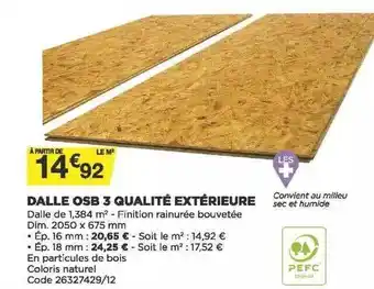 Bricomarché Dalle Osb 3 Qualité Extérieure offre