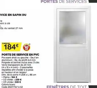 Bricomarché Porte De Service En Pvc offre