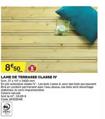 Bricomarché Lame De Terrasse Classe Iv offre