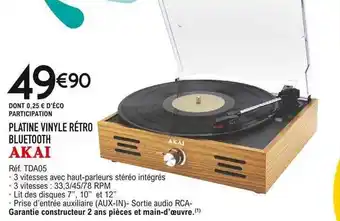 Platine Vinyle Rétro Bluetooth Akai
