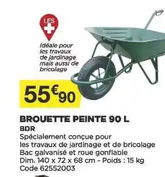 Bricomarché Brouette Peinte 90l offre
