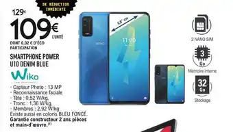 E.Leclerc Smartphone Power U10 Denim Blue Wiko offre
