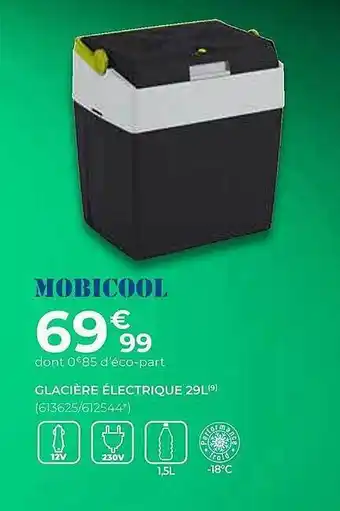 Feu Vert Glacière électrique 29l Mobicool offre
