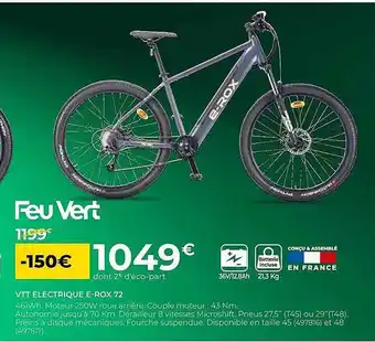 Feu Vert Vtt électrique E-rox 72 offre