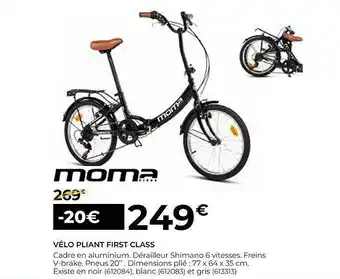Feu Vert Vélo Pliant First Class Moma offre