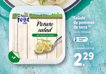Lidl Salade De Pommes De Terre Alpen Fest Style offre