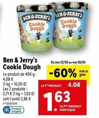 Lidl Ben & Jerry's Cookie Dough offre