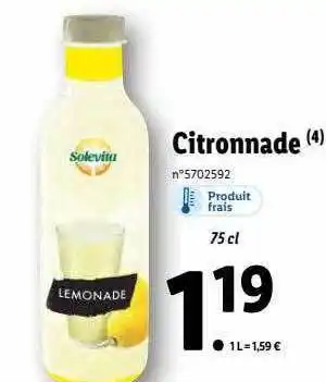 Lidl Citronnade offre