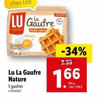 Lidl Lu La Gaufre Nature offre