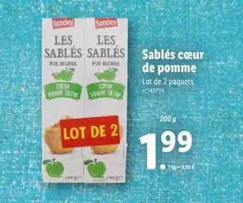 Lidl Sablés Cœur De Pomme offre