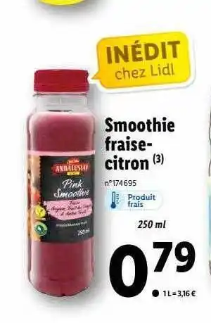 Lidl Smoothie Fraise-citron offre