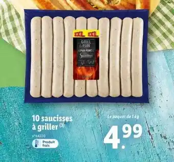 Lidl 10 Saucisses à Griller offre