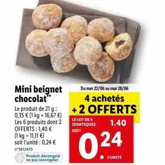 Lidl Mini Beignet Chocolat offre