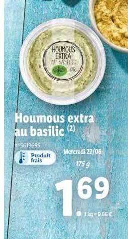 Lidl Houmous Extra Au Basilic offre