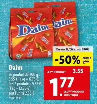 Lidl Daim offre