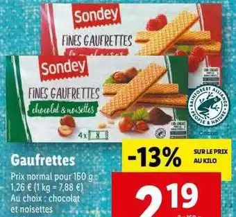 Lidl Gaufrettes offre