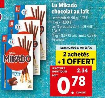 Lu Mikado Chocolat Au Lait