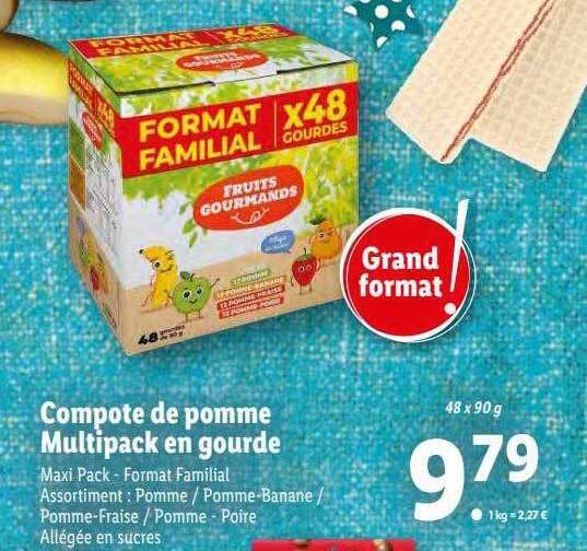 Promo Compote De Pomme Multipack En Gourde chez Lidl