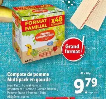 Lidl Compote De Pomme Multipack En Gourde offre