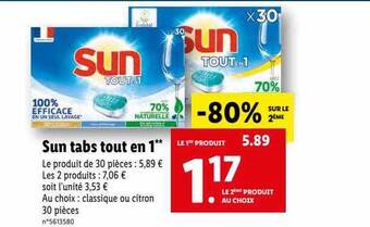 Lidl Sun Tabs Tout En 1 offre