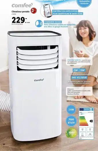 Lidl Climatiseur Portable Comfee offre