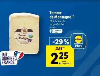 Lidl Tomme De Montagne offre