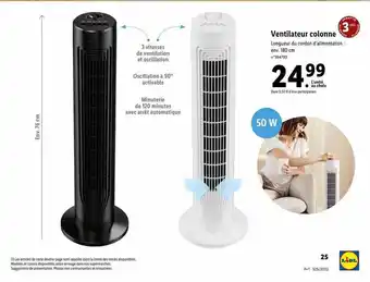 Lidl Ventilateur Colonne offre
