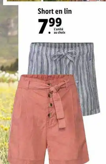 Lidl Short En Lin offre