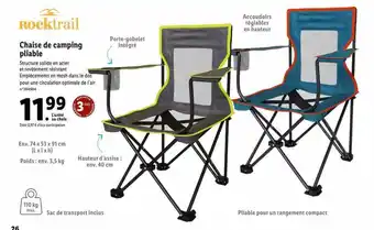 Chaise De Camping Pliable Rocktrail