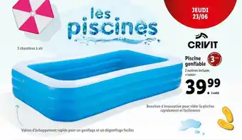 Lidl Piscine Gonflable Crivit offre