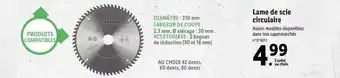 Lidl Lame De Scie Circulaire offre