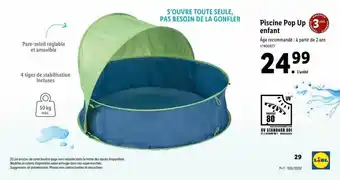 Lidl Piscine Pop Up Enfant offre