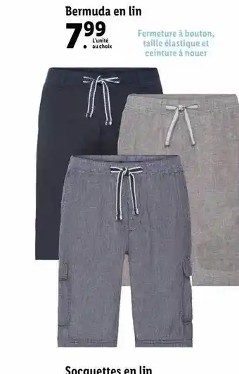 Lidl Bermuda En Lin offre