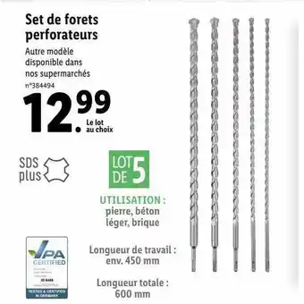 Lidl Set De Forets Perforateurs offre